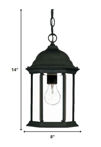 Matte Black Glass Lantern Hanging Light By Homeroots - Image 2