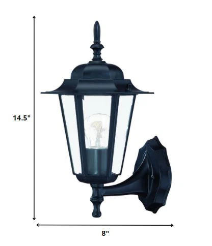 Matte Black Glass Lantern Wall Light By Homeroots - Image 2