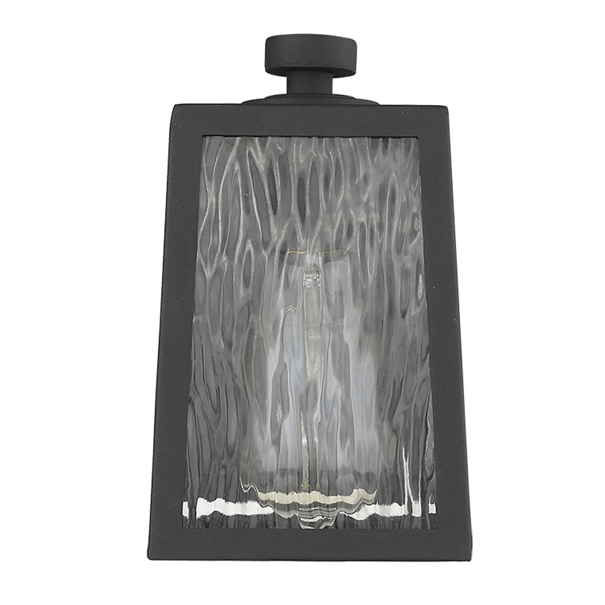 Matte Black glass panels Outdoor Wall Light By Homeroots - Image 3