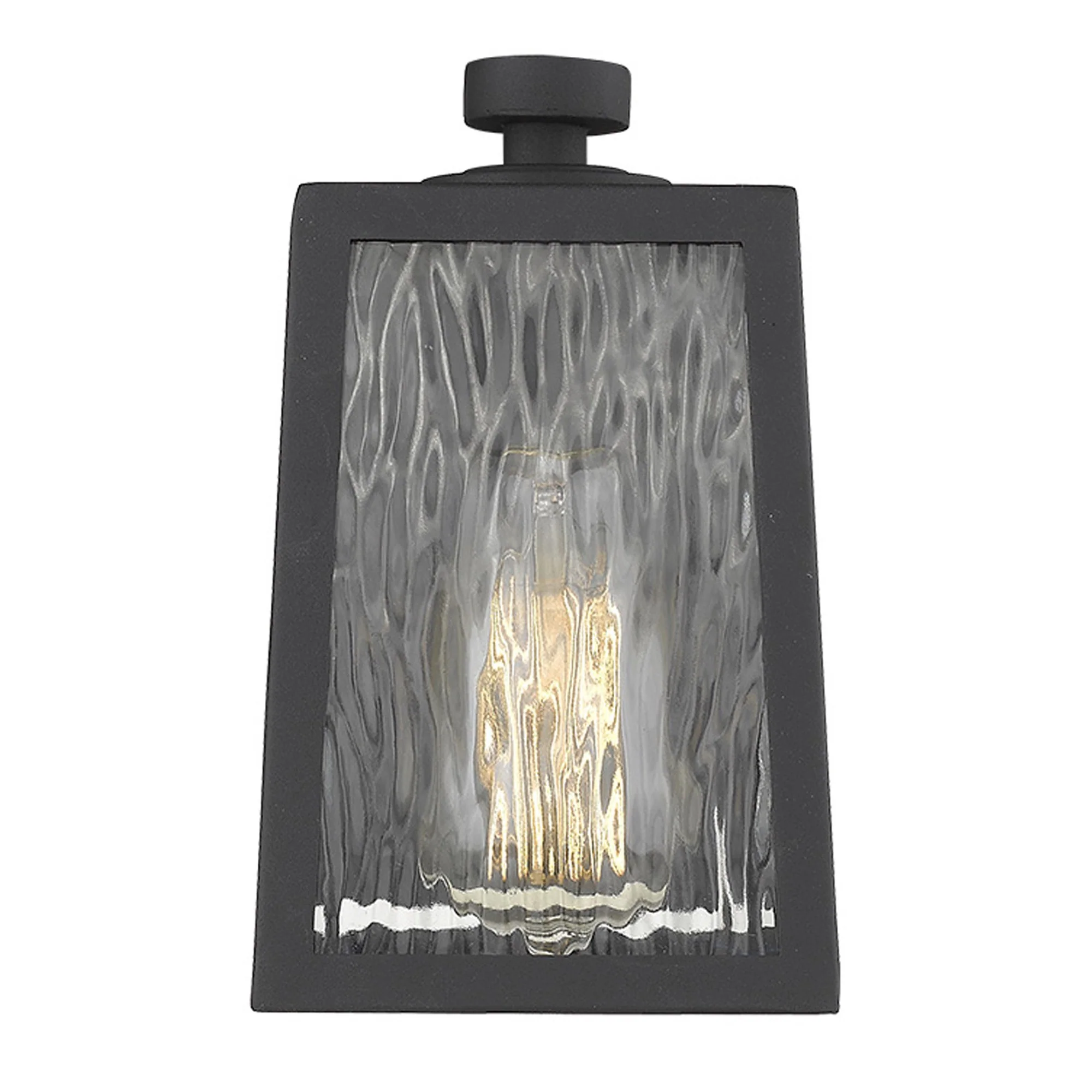 Matte Black glass panels Outdoor Wall Light By Homeroots - Image 4