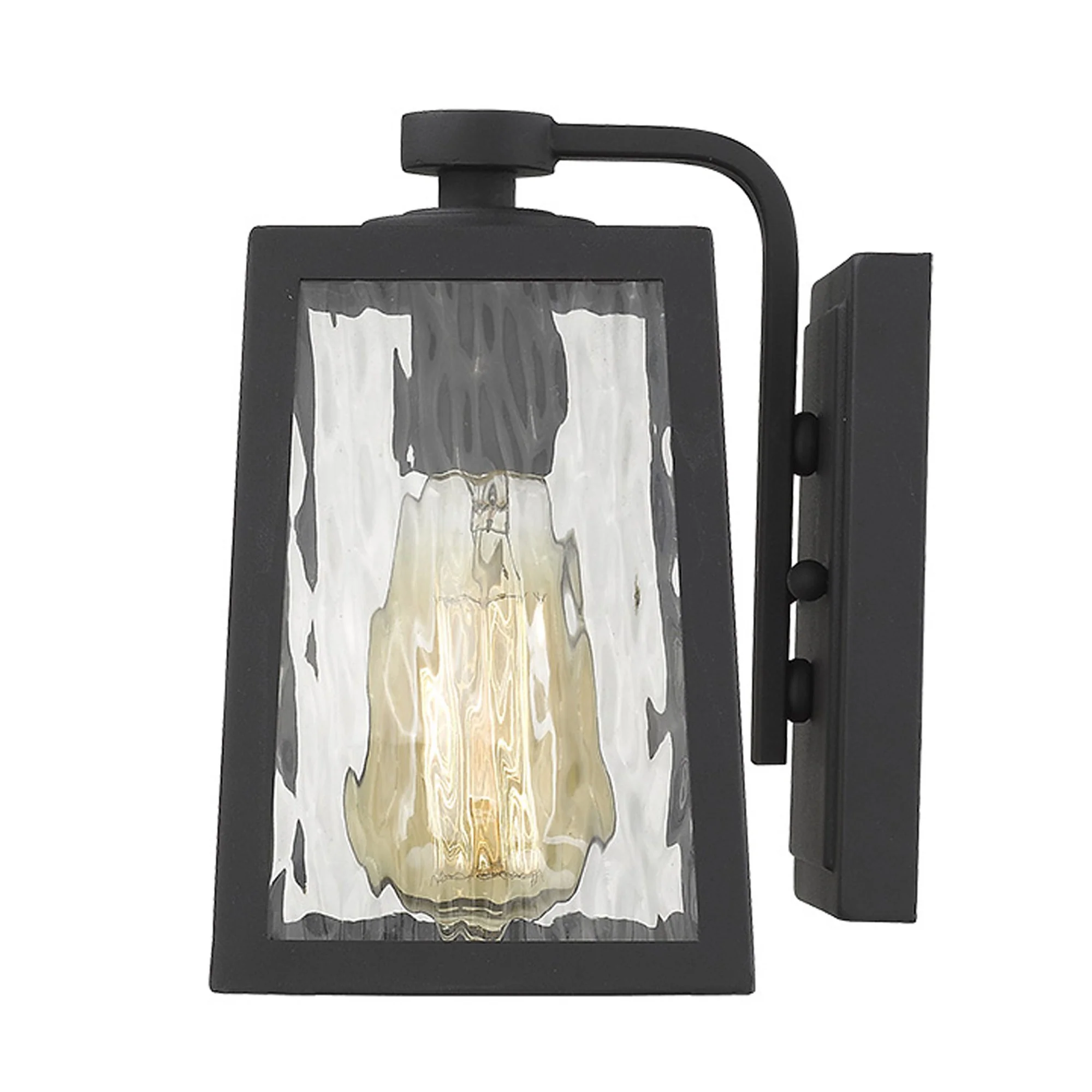 Matte Black glass panels Outdoor Wall Light By Homeroots - Image 5