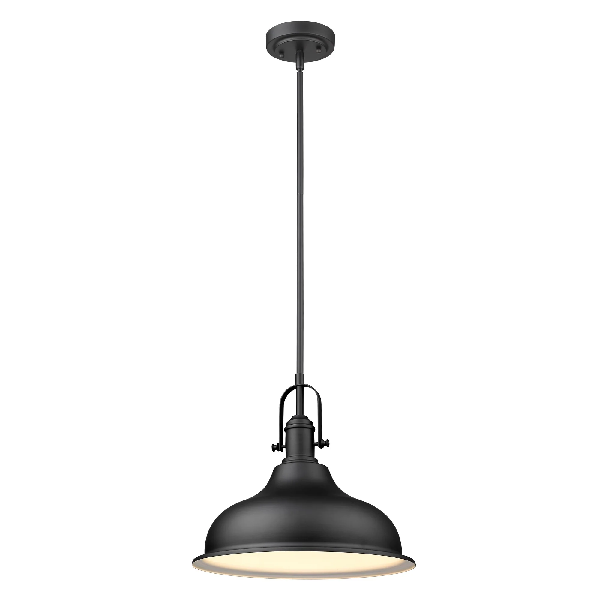 Matte Black Hanging Light with Dome Shade By Homeroots - Image 2