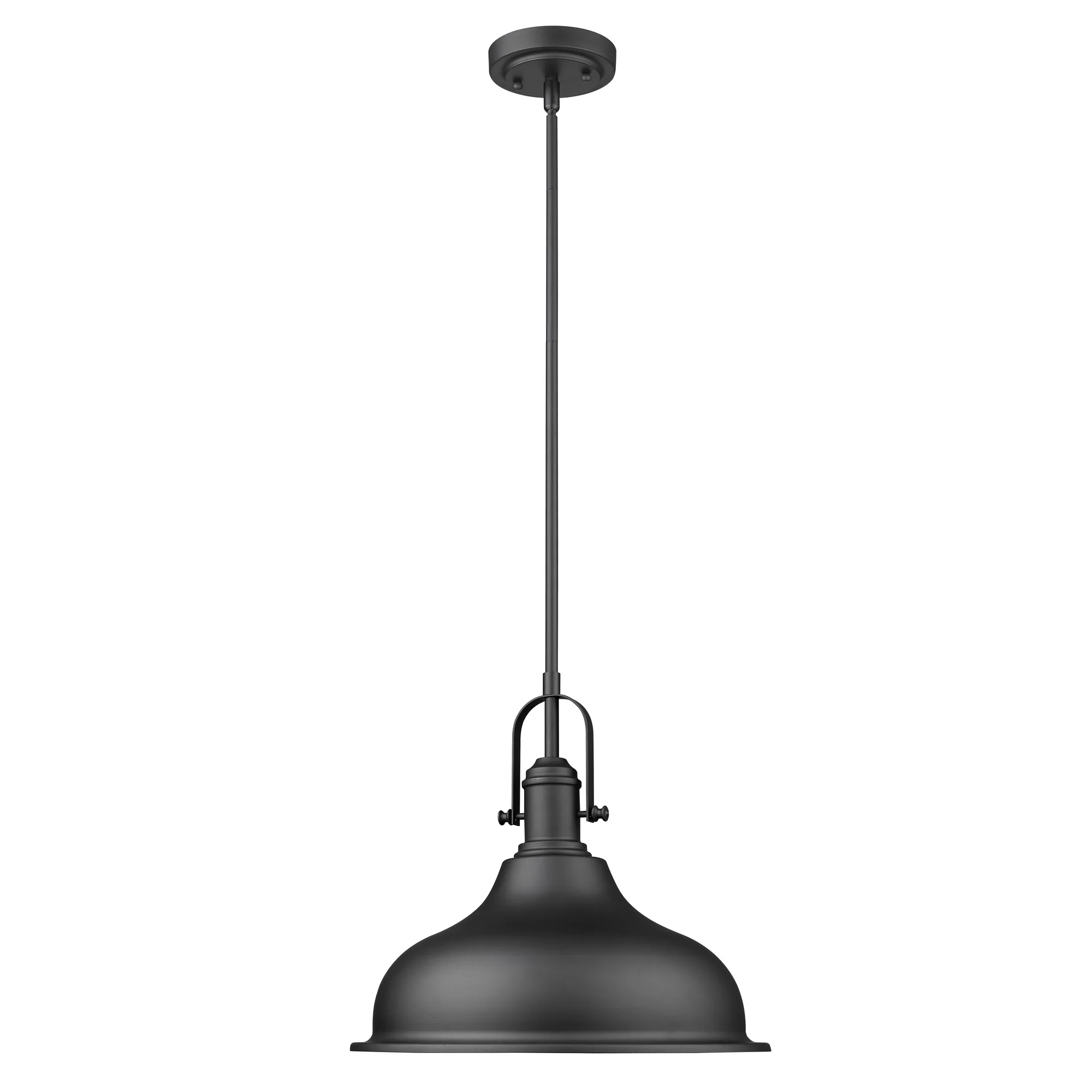 Matte Black Hanging Light with Dome Shade By Homeroots - Image 3