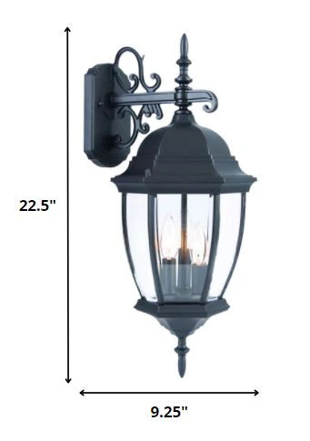 Matte Black Hanging Ornamental Lantern Wall Light By Homeroots - Image 2
