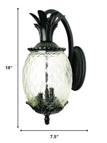 Matte Black Hanging Pineapple Wall Light By Homeroots - Image 2