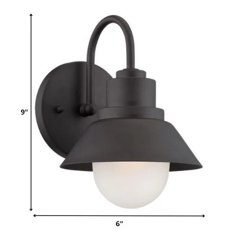 Matte Black Lamp Shade Wall Light By Homeroots - Image 2