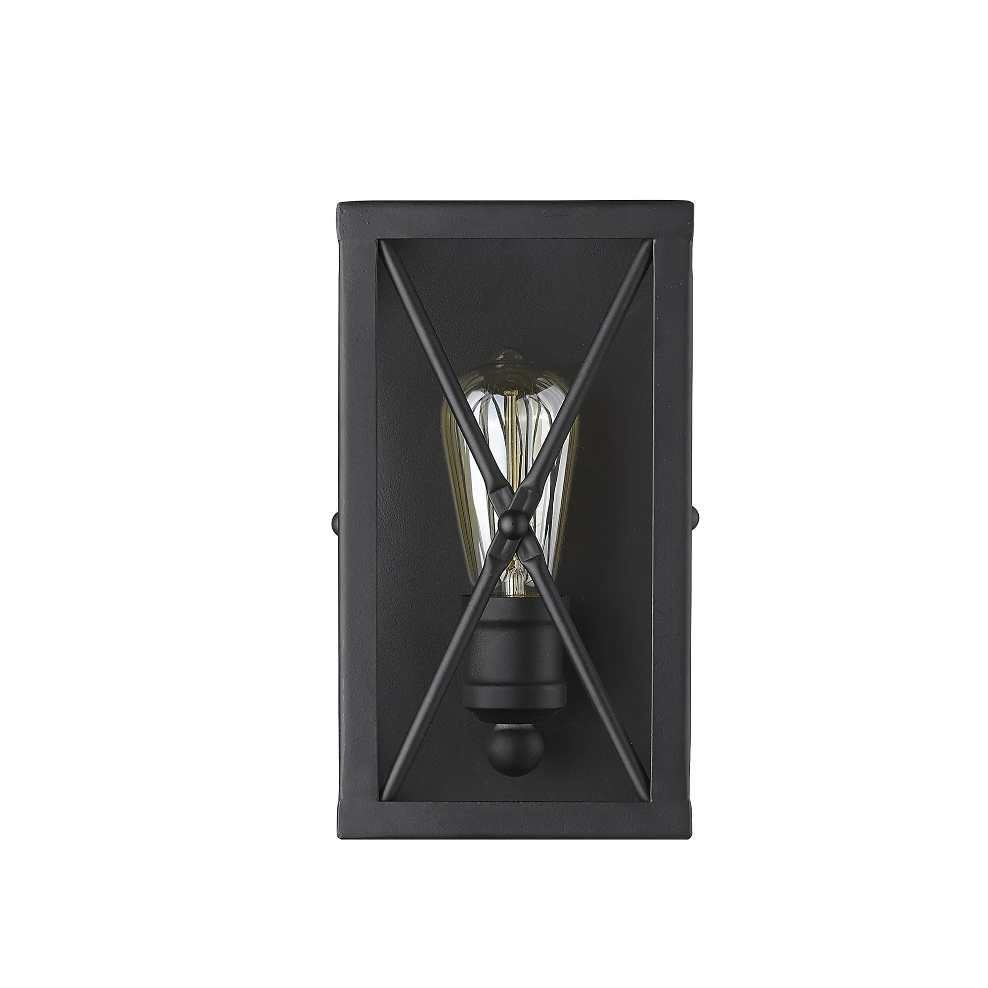 Matte Black Metal Geometric Wall Light By Homeroots - Image 4