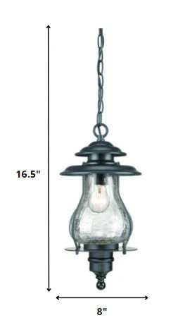 Matte Black Oil Lantern Hanging Light By Homeroots - Image 2