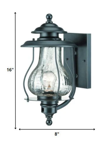 Matte Black Oil Lantern Wall Light By Homeroots - Image 2