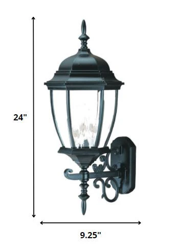 Matte Black Ornamental Lantern Wall Light By Homeroots - Image 2