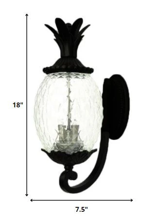 Matte Black Pineapple Wall Light By Homeroots - Image 2