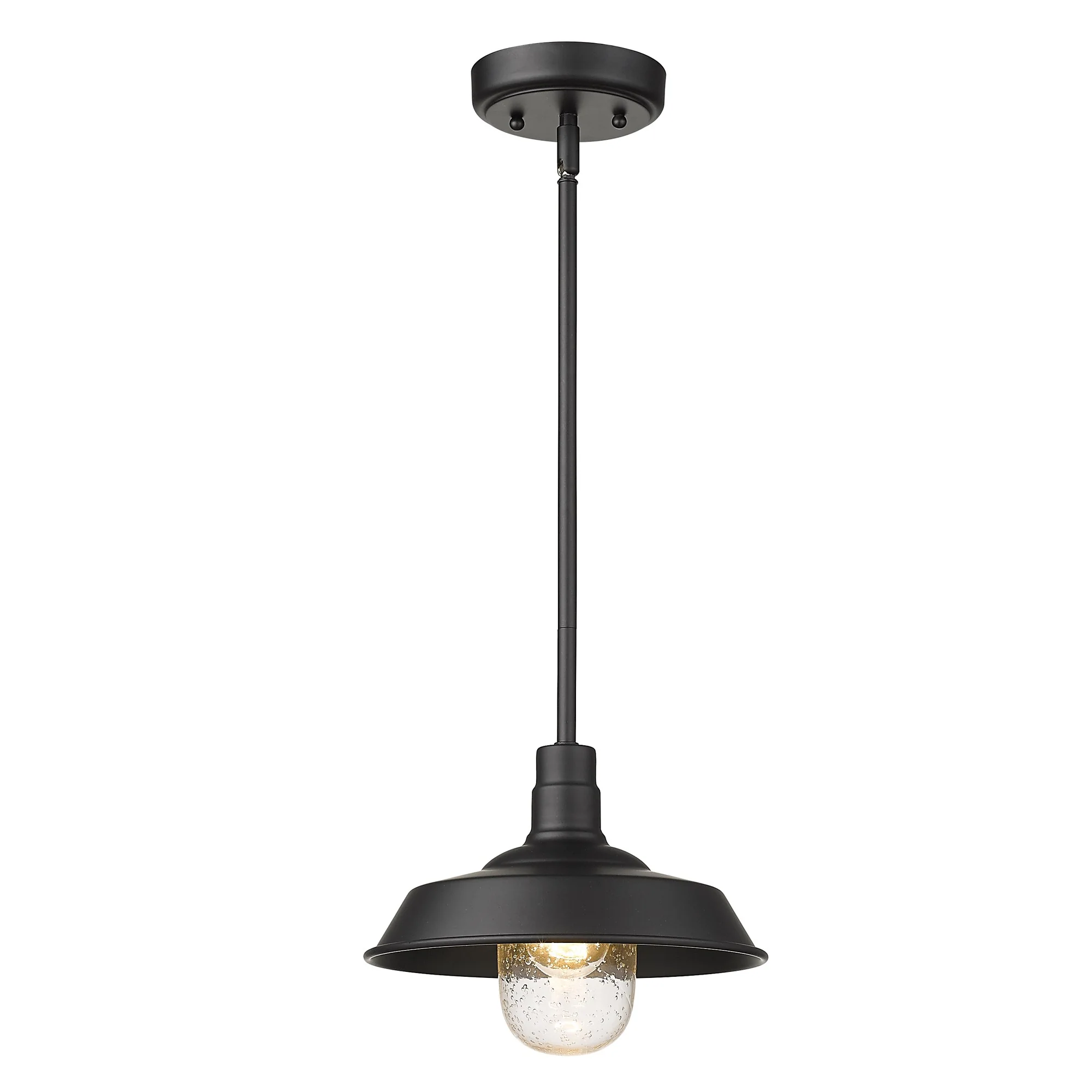 Matte Black Shallow Plate Adjustable Pendant Light By Homeroots - Image 2