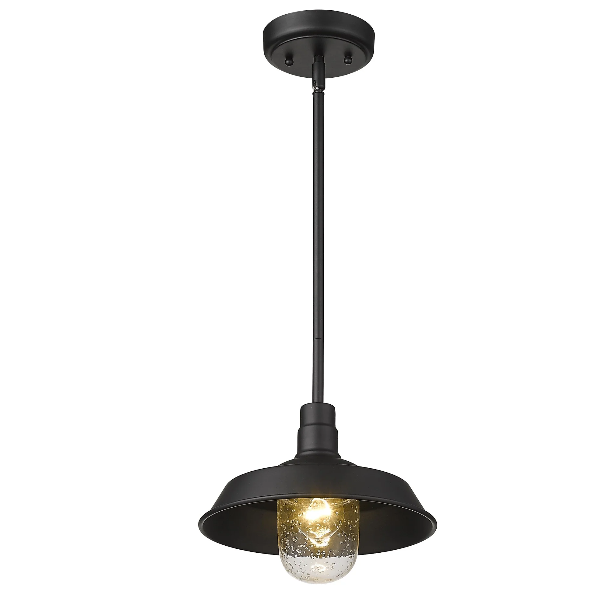Matte Black Shallow Plate Adjustable Pendant Light By Homeroots - Image 4