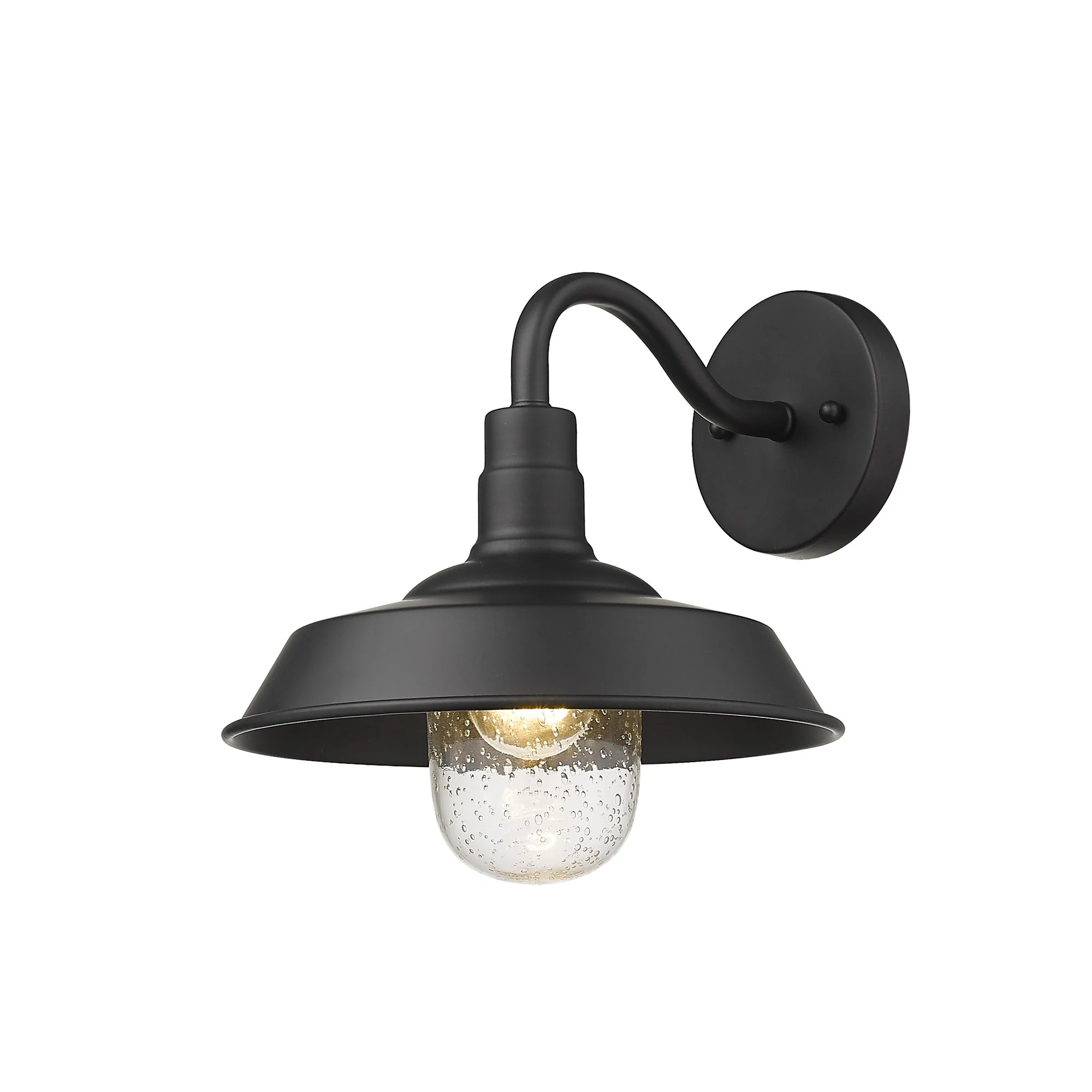 Matte Black Shallow Plate Shape Wall Light By Homeroots - Image 2