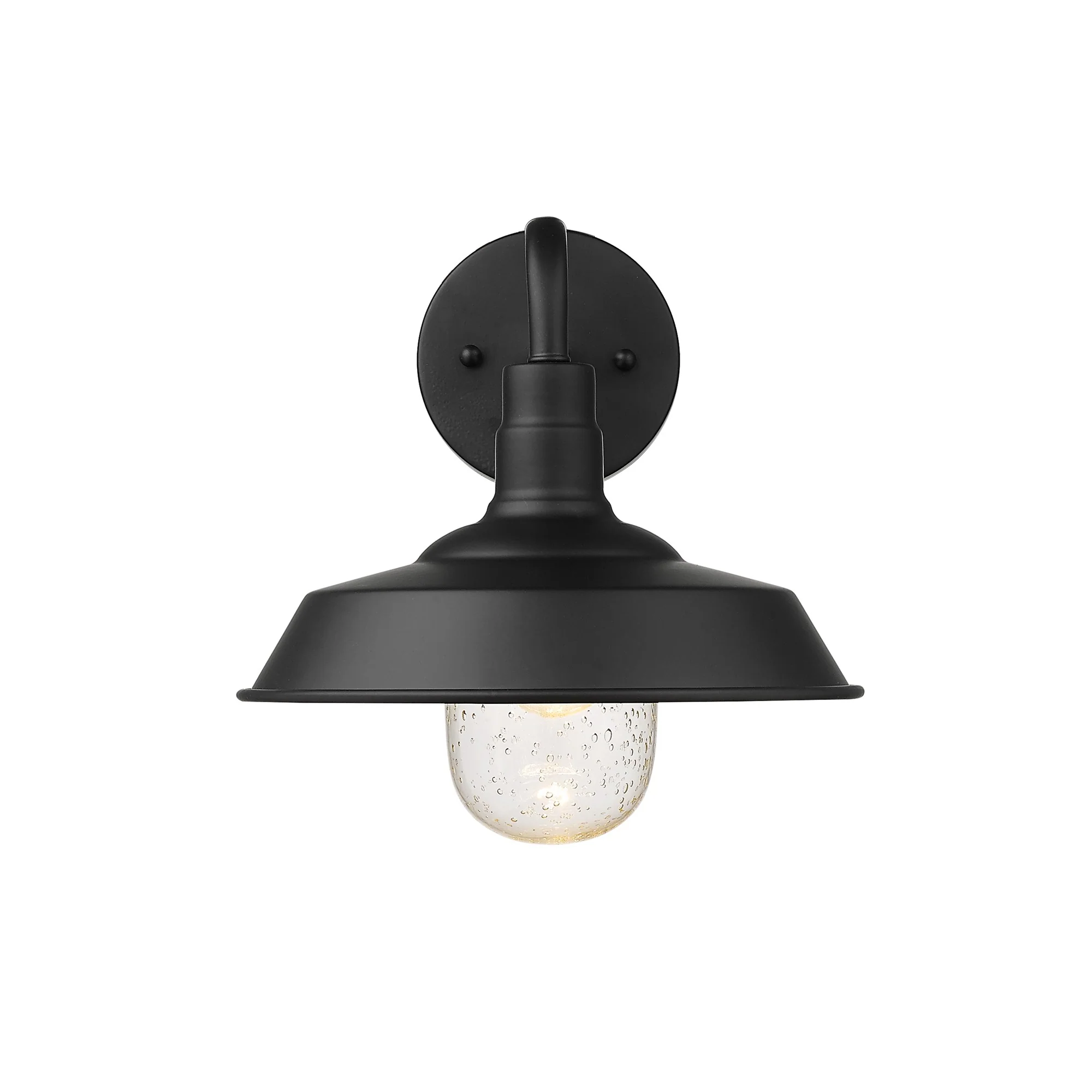 Matte Black Shallow Plate Shape Wall Light By Homeroots - Image 3