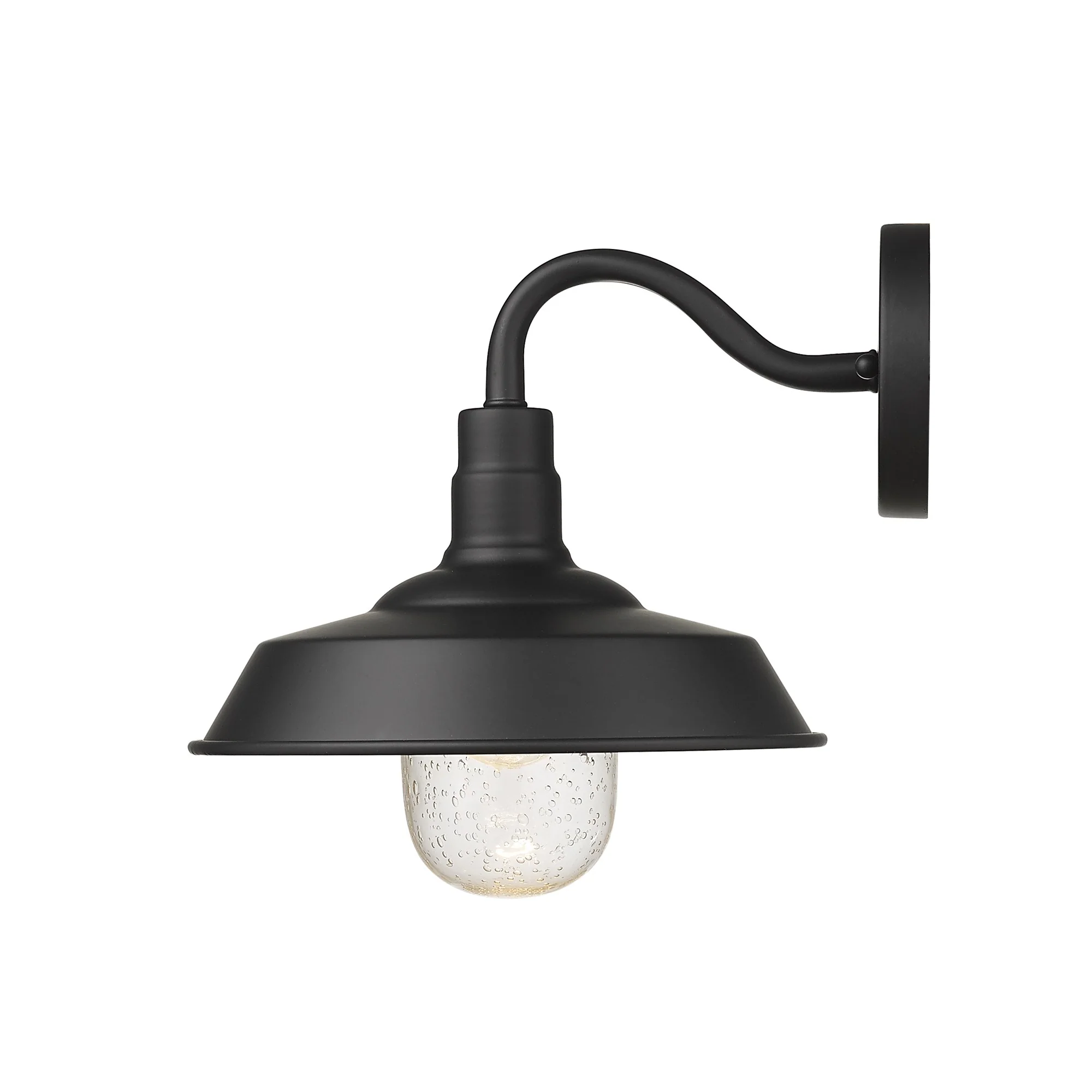 Matte Black Shallow Plate Shape Wall Light By Homeroots - Image 5
