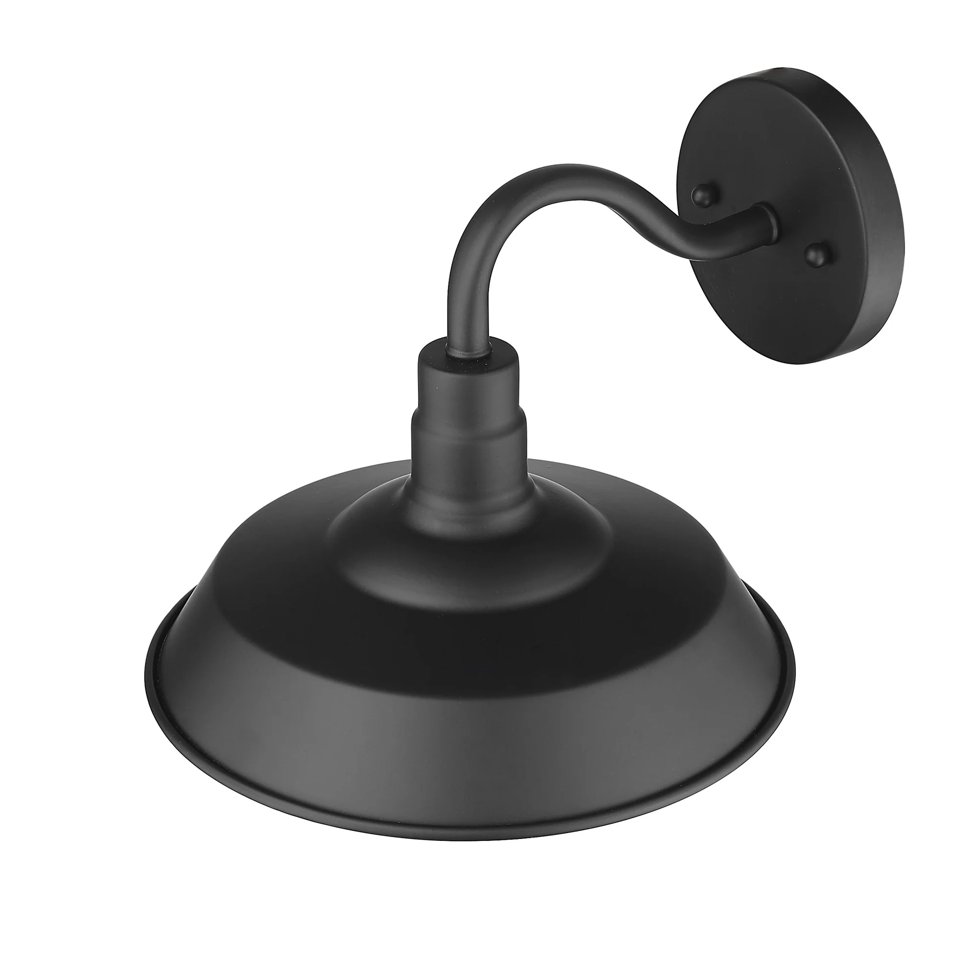 Matte Black Shallow Plate Shape Wall Light By Homeroots - Image 6