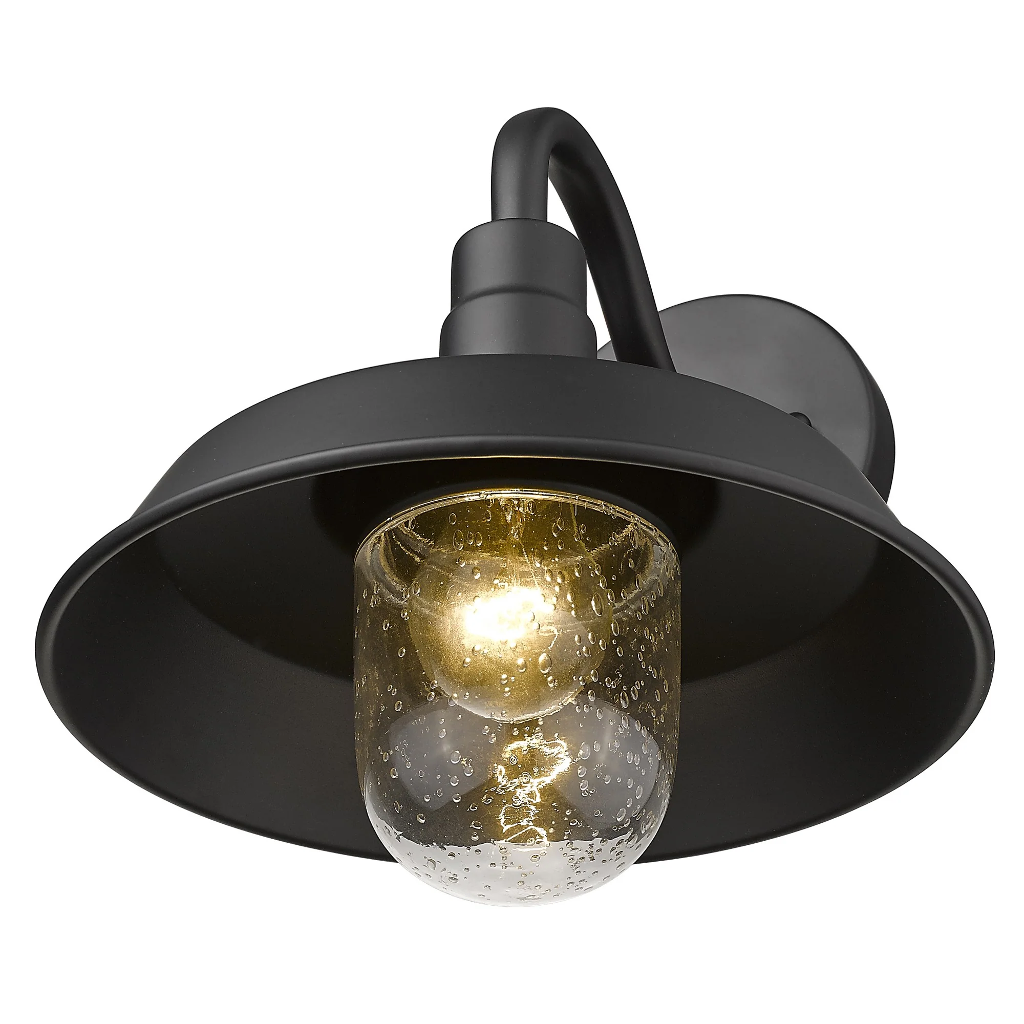Matte Black Shallow Plate Shape Wall Light By Homeroots - Image 7