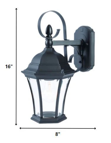Matte Black Swing Arm Hanging Lantern Wall Light By Homeroots - Image 2