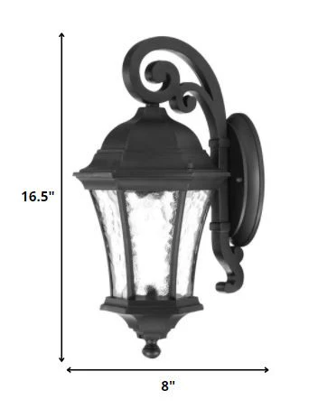 Matte Black Tapered Hanging Lantern Wall Light By Homeroots - Image 2