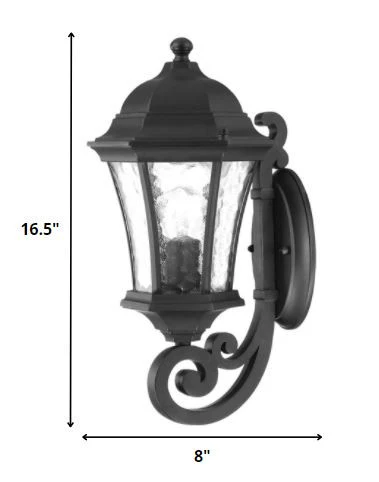 Matte Black Tapered Lantern Wall Light By Homeroots - Image 2
