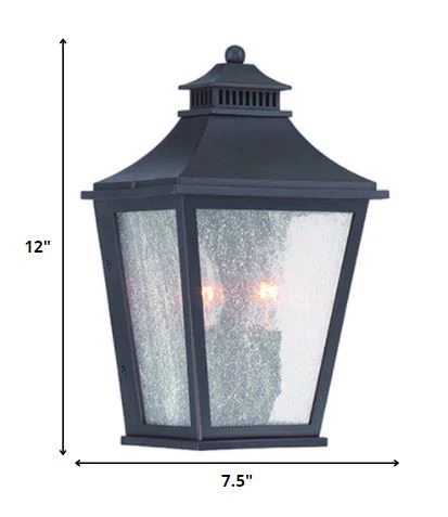 Matte Black Two Light Pocket Lantern Wall Light By Homeroots - Image 2