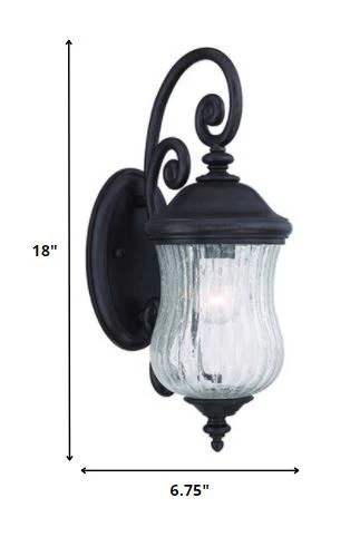 Matte Black Urn Shaped Wall Light By Homeroots - Image 2