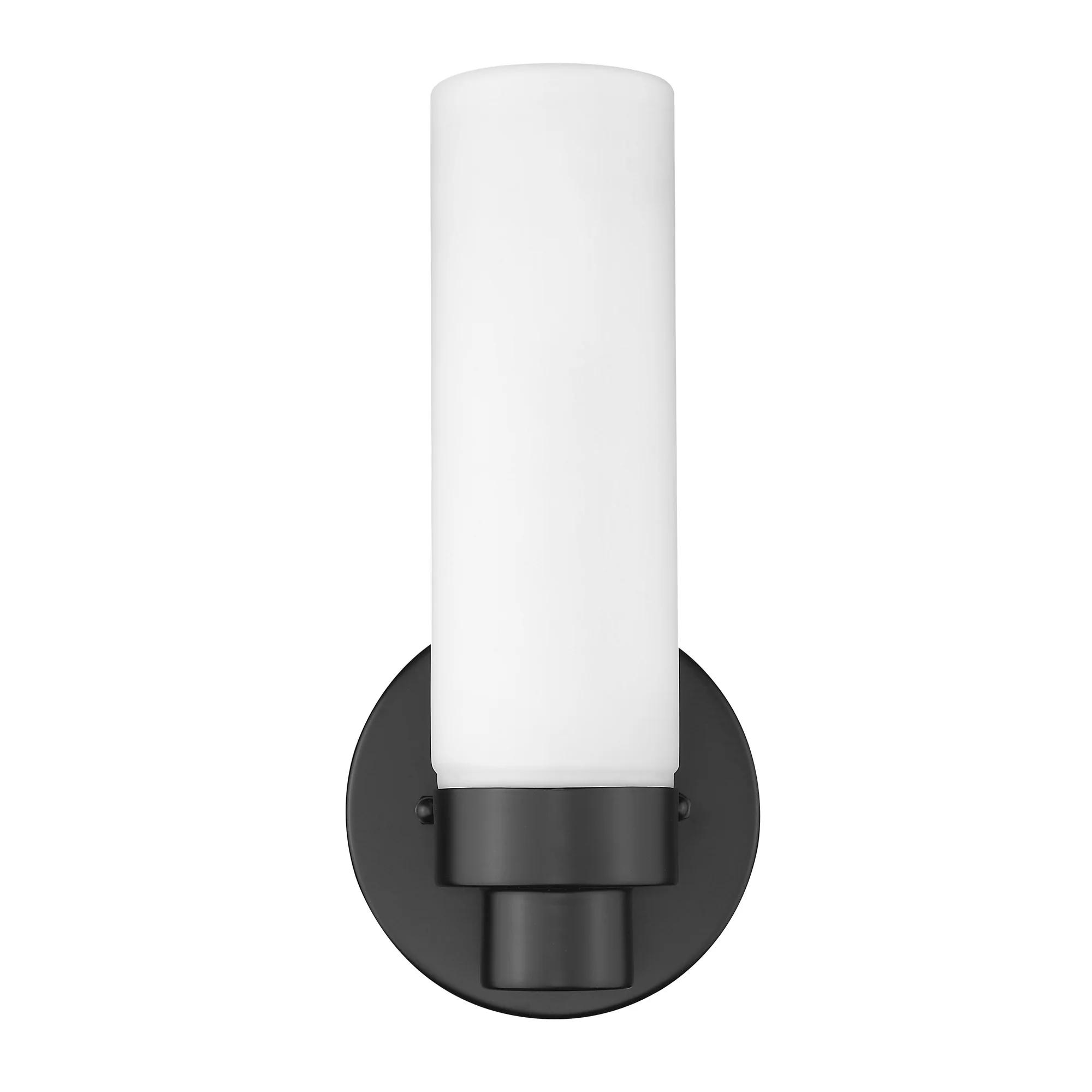 Matte Black Wall Light with Narrow Frosted Glass Shade By Homeroots - Image 3
