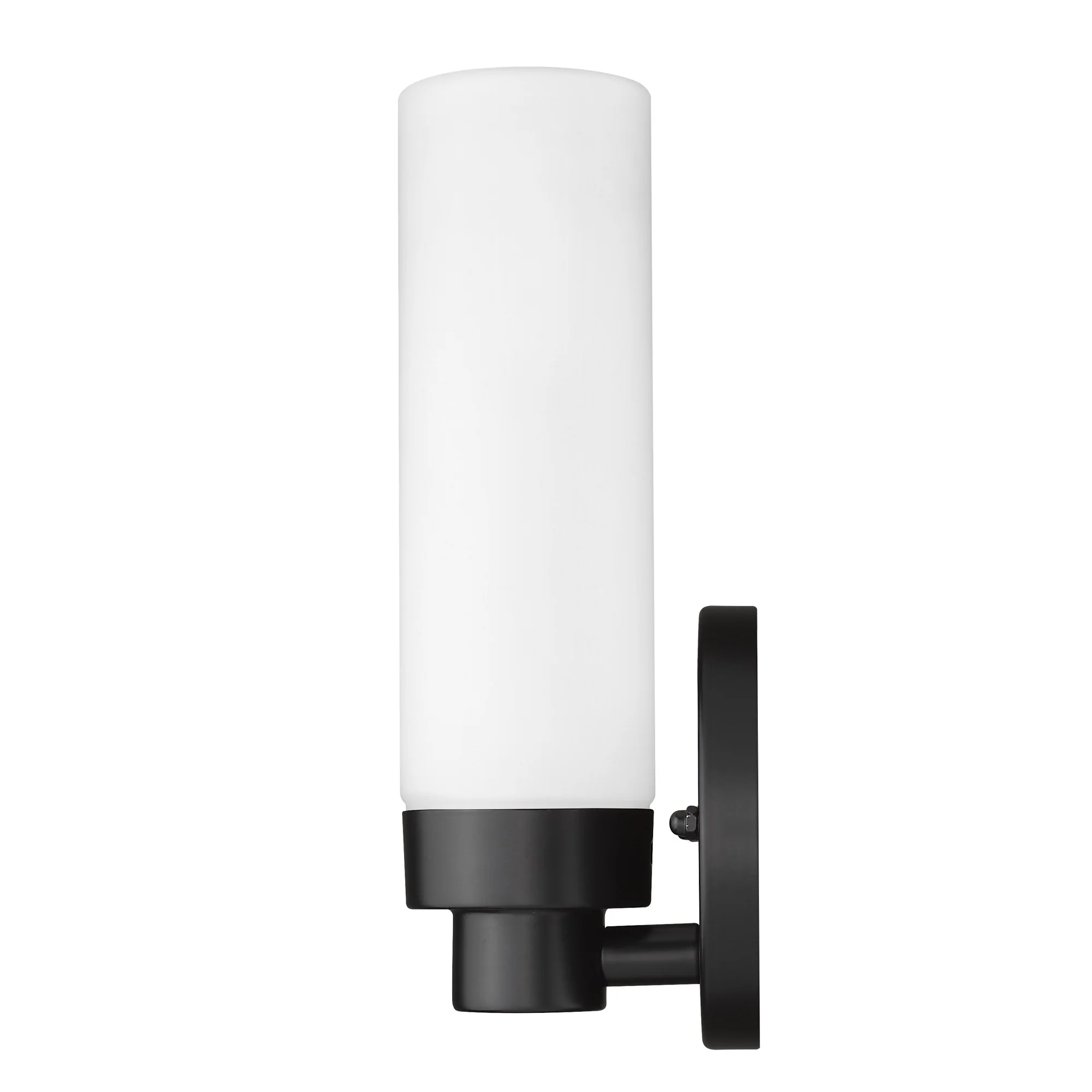 Matte Black Wall Light with Narrow Frosted Glass Shade By Homeroots - Image 5