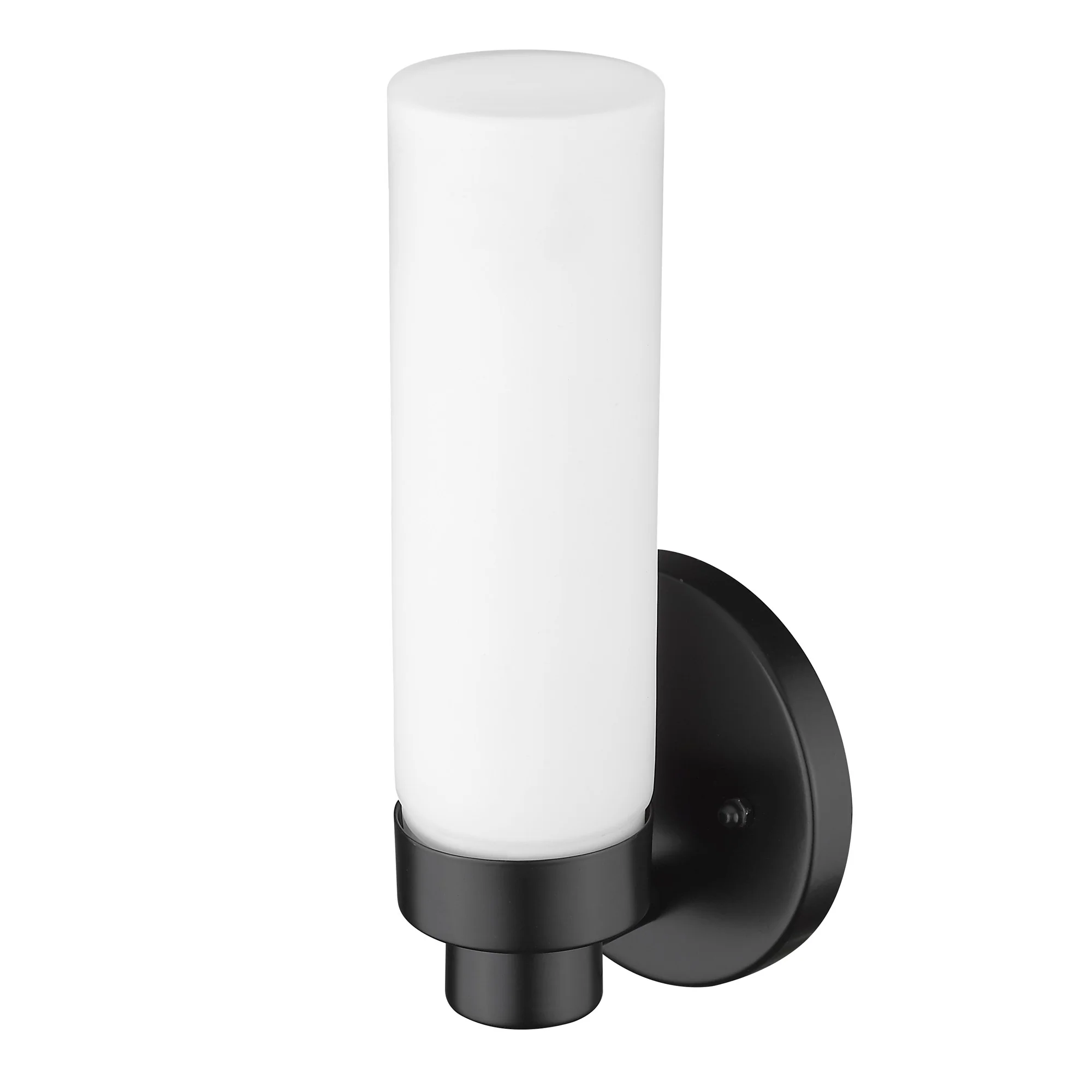 Matte Black Wall Light with Narrow Frosted Glass Shade By Homeroots - Image 6