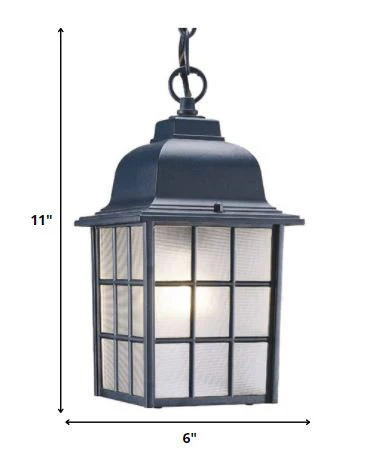 Matte Black Window Pane Lantern Hanging Light By Homeroots - Image 2