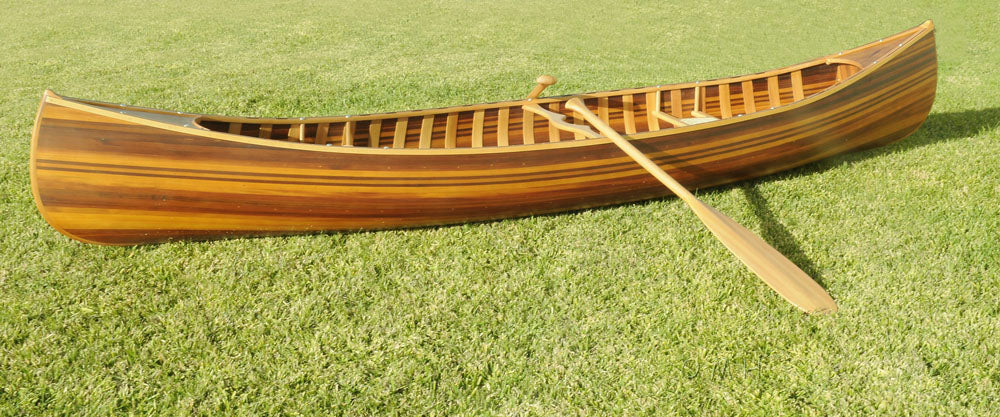 Matte Finish Wooden Canoe With Ribs Curved Bow By Homeroots - Image 2