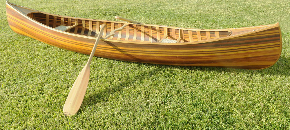 Matte Finish Wooden Canoe With Ribs Curved Bow By Homeroots - Image 3