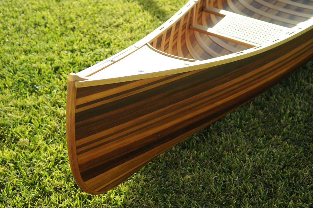 Matte Finish Wooden Canoe With Ribs Curved Bow By Homeroots - Image 4