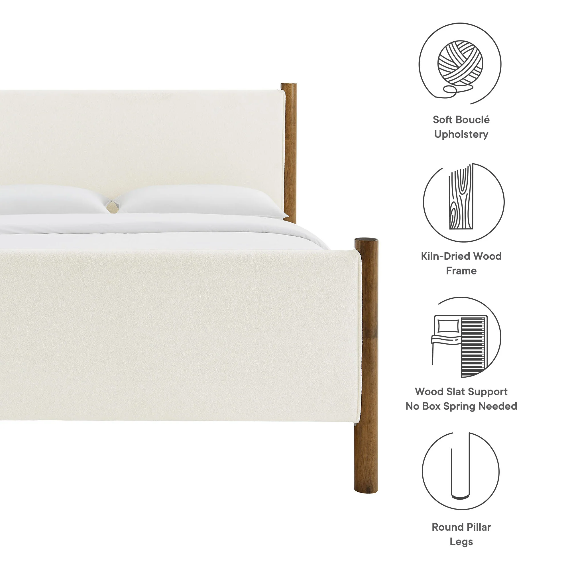 Maven Full Size Boucle Upholstered Platform Bed by Modway - Image 17