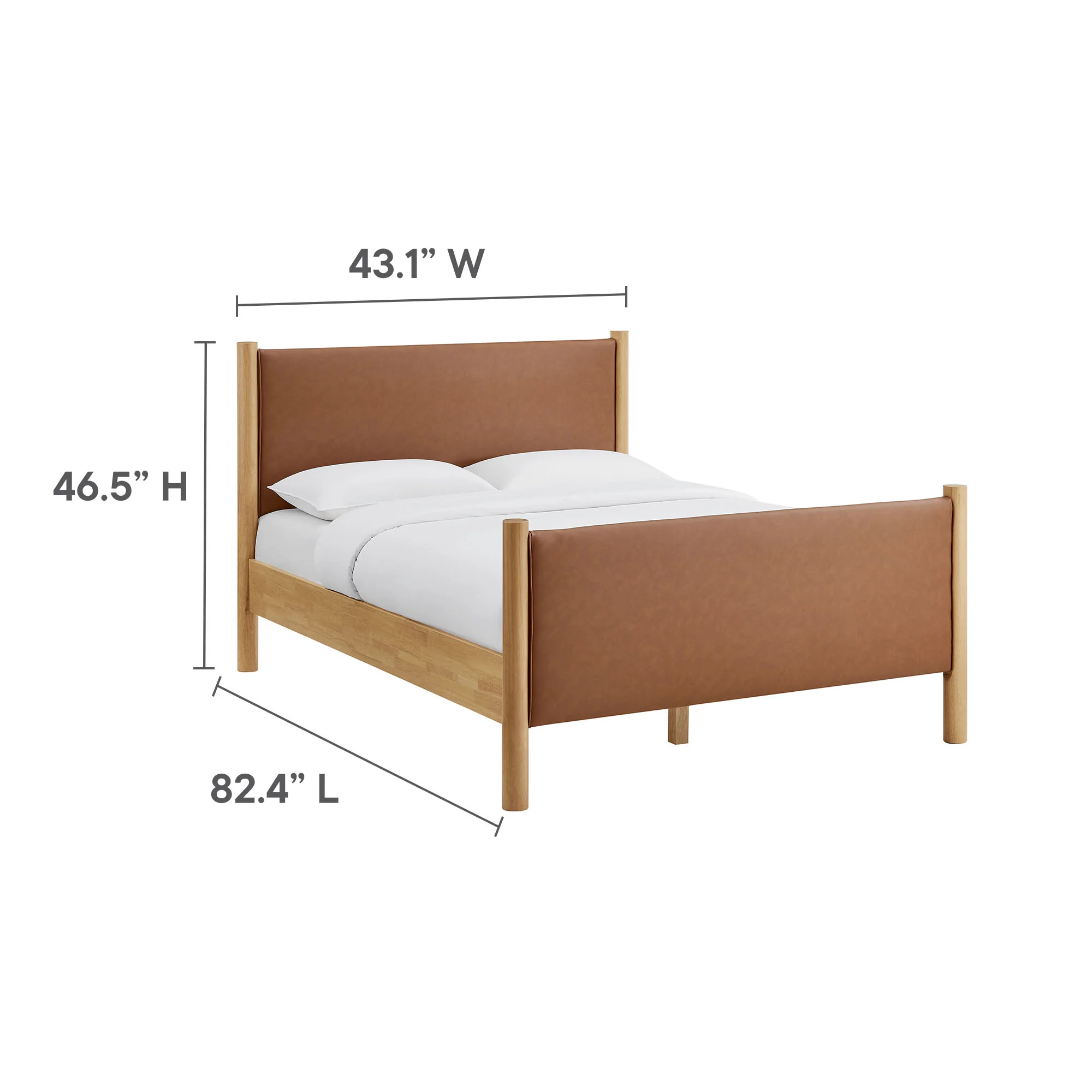 Maven Full Size Vegan Leather Upholstered Platform Bed by Modway - Image 9