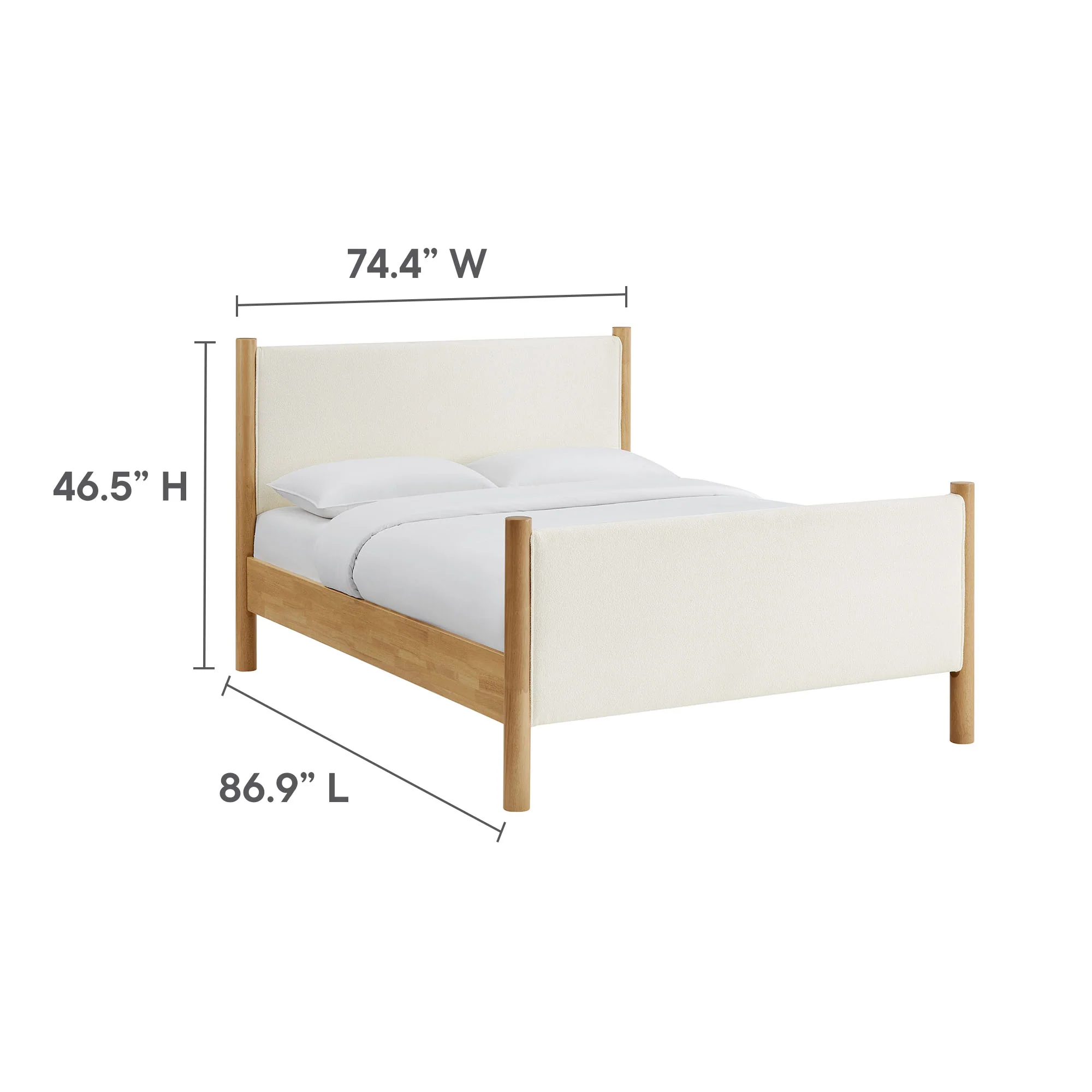 Maven King Size Boucle Upholstered Platform Bed by Modway - Image 9