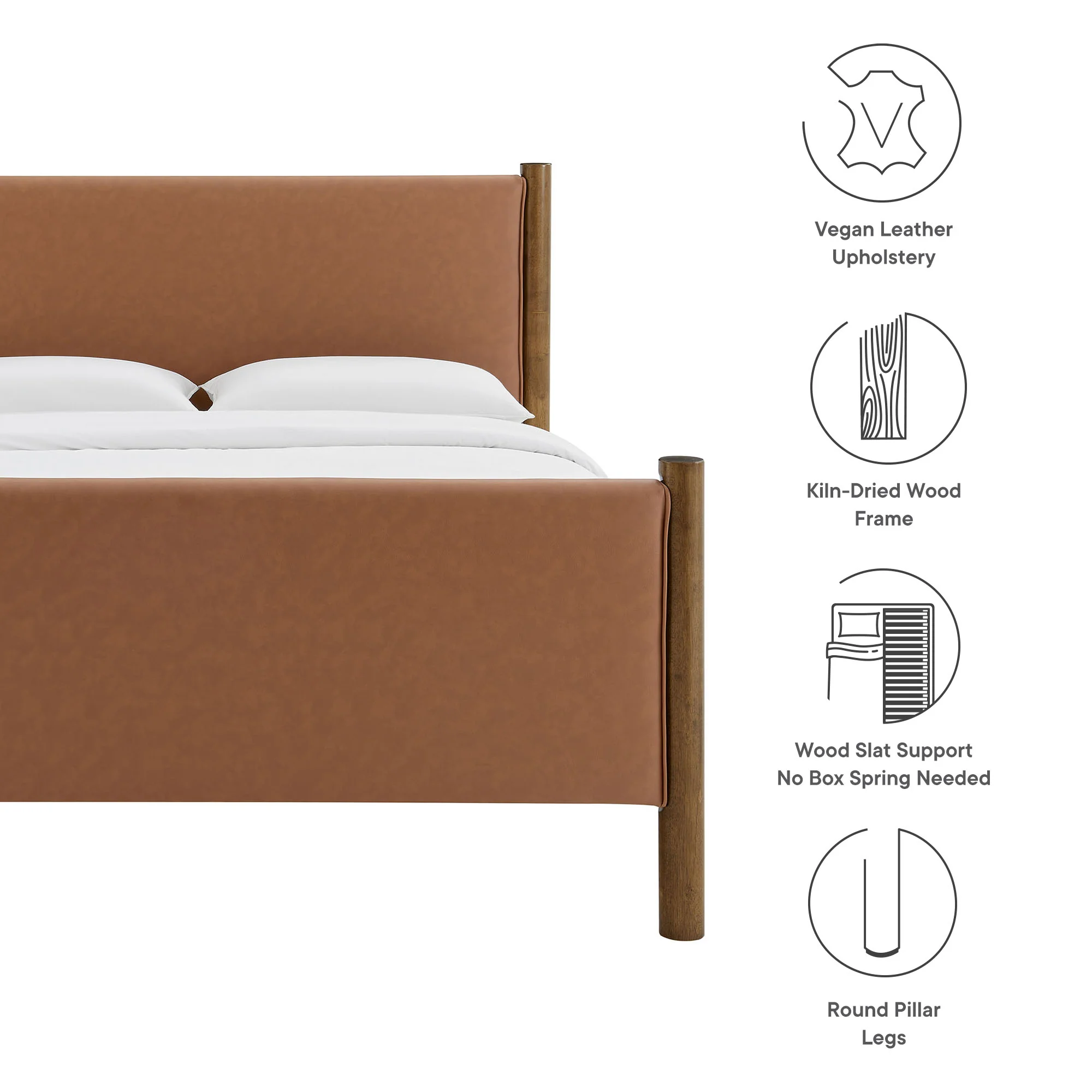 Maven King Size Vegan Leather Upholstered Platform Bed by Modway - Image 17