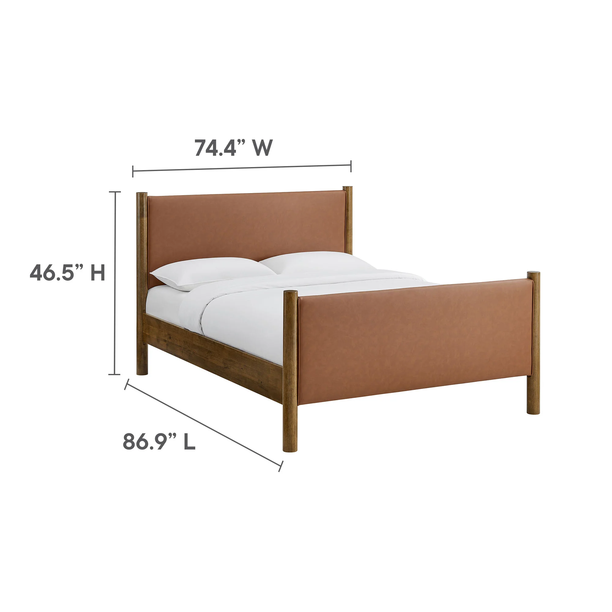 Maven King Size Vegan Leather Upholstered Platform Bed by Modway - Image 18