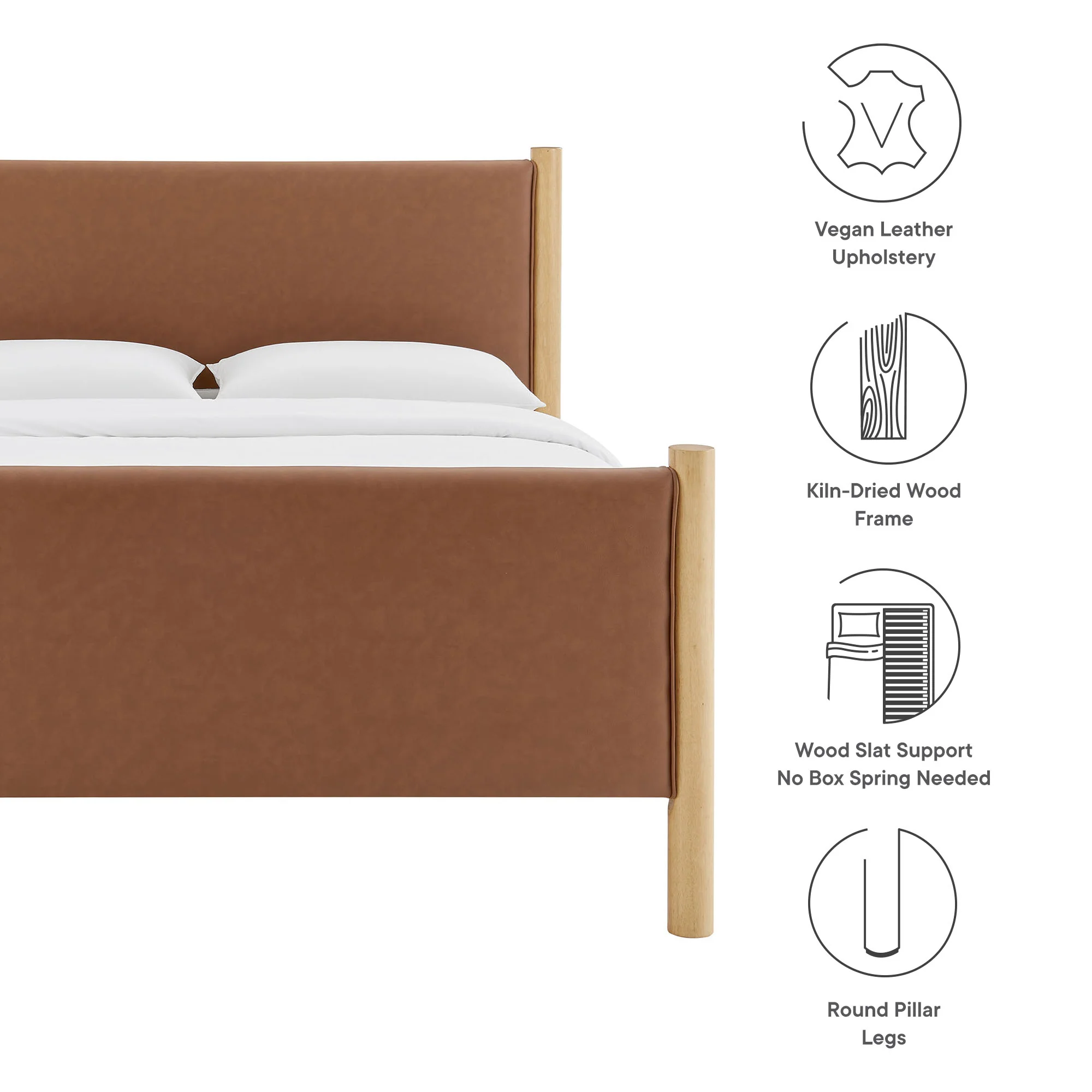 Maven King Size Vegan Leather Upholstered Platform Bed by Modway - Image 8