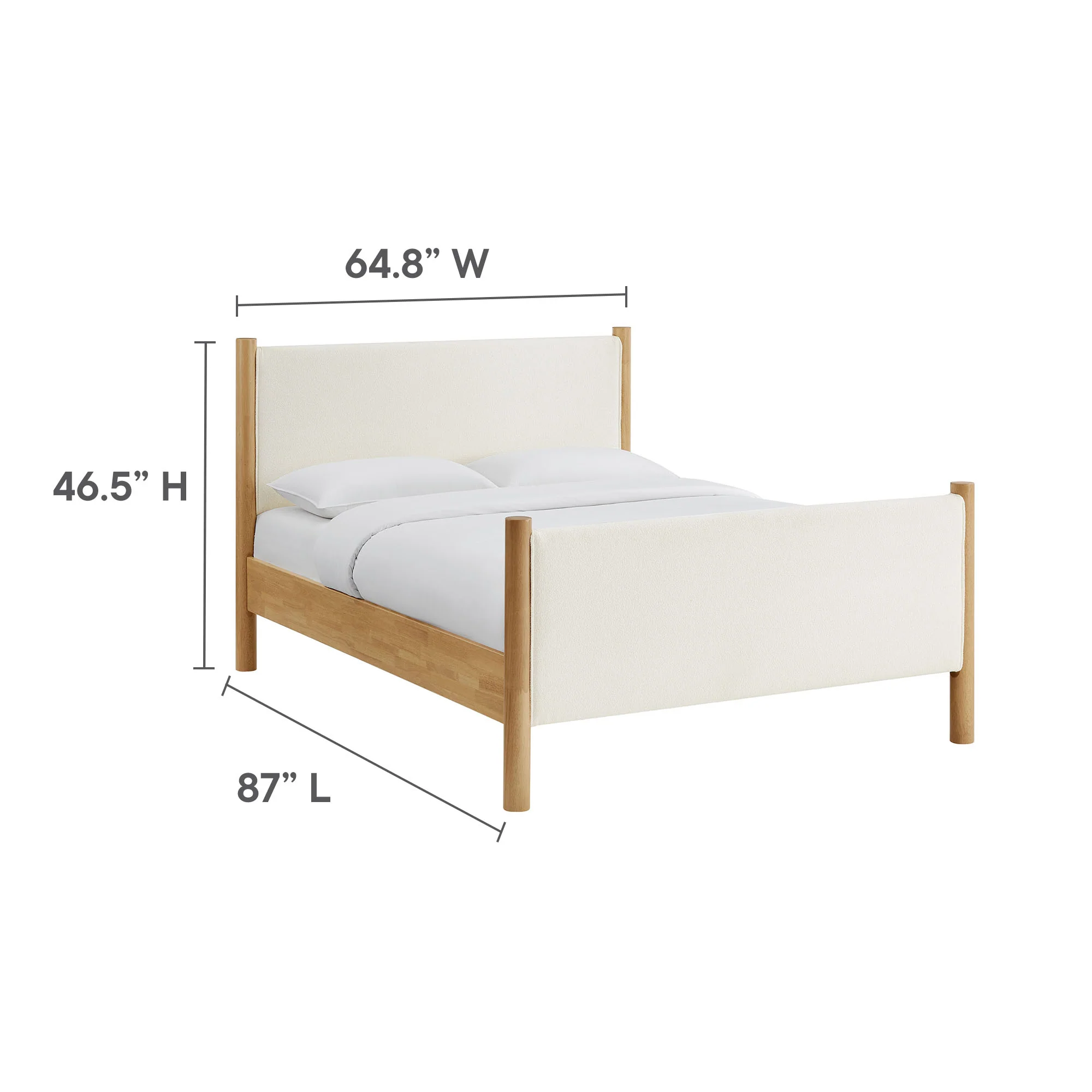 Maven Queen Size Boucle Upholstered Platform Bed by Modway - Image 9
