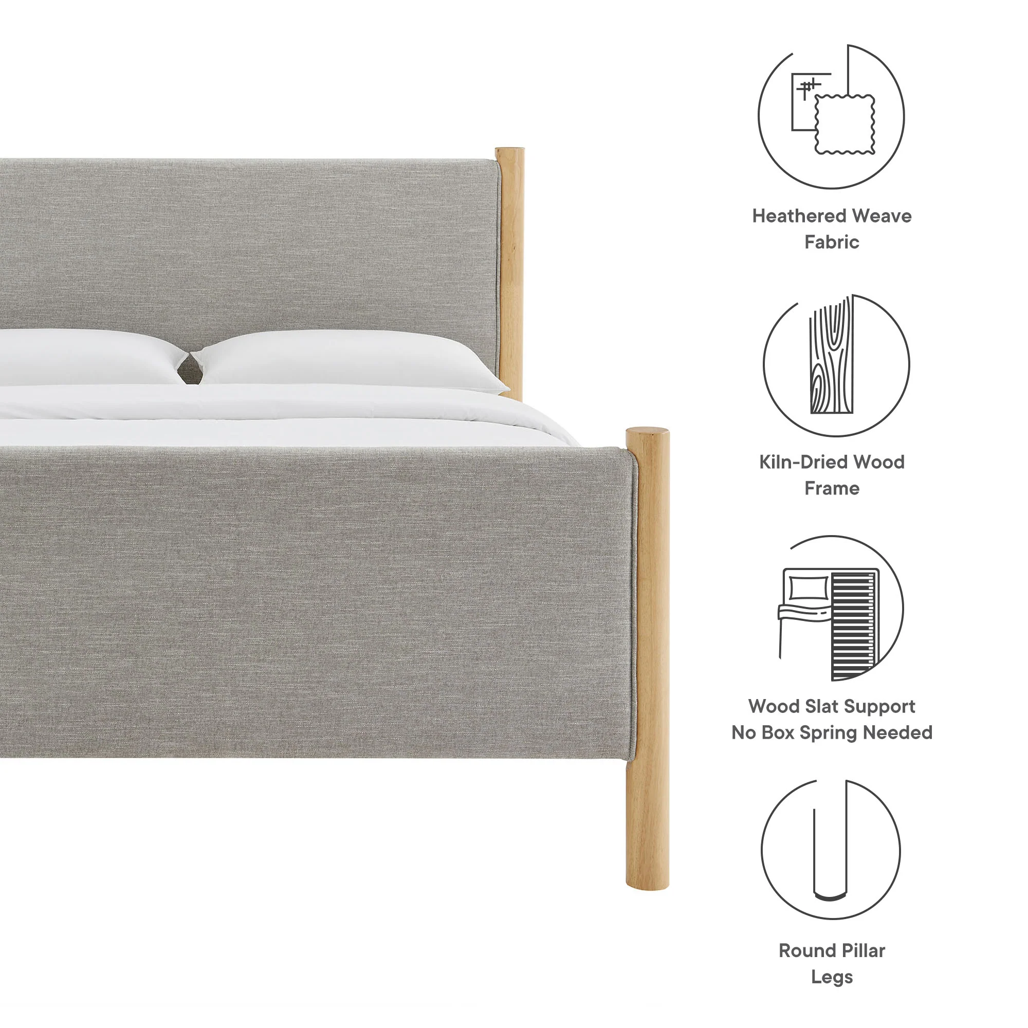 Maven Queen Size Fabric Upholstered Platform Bed by Modway - Image 26