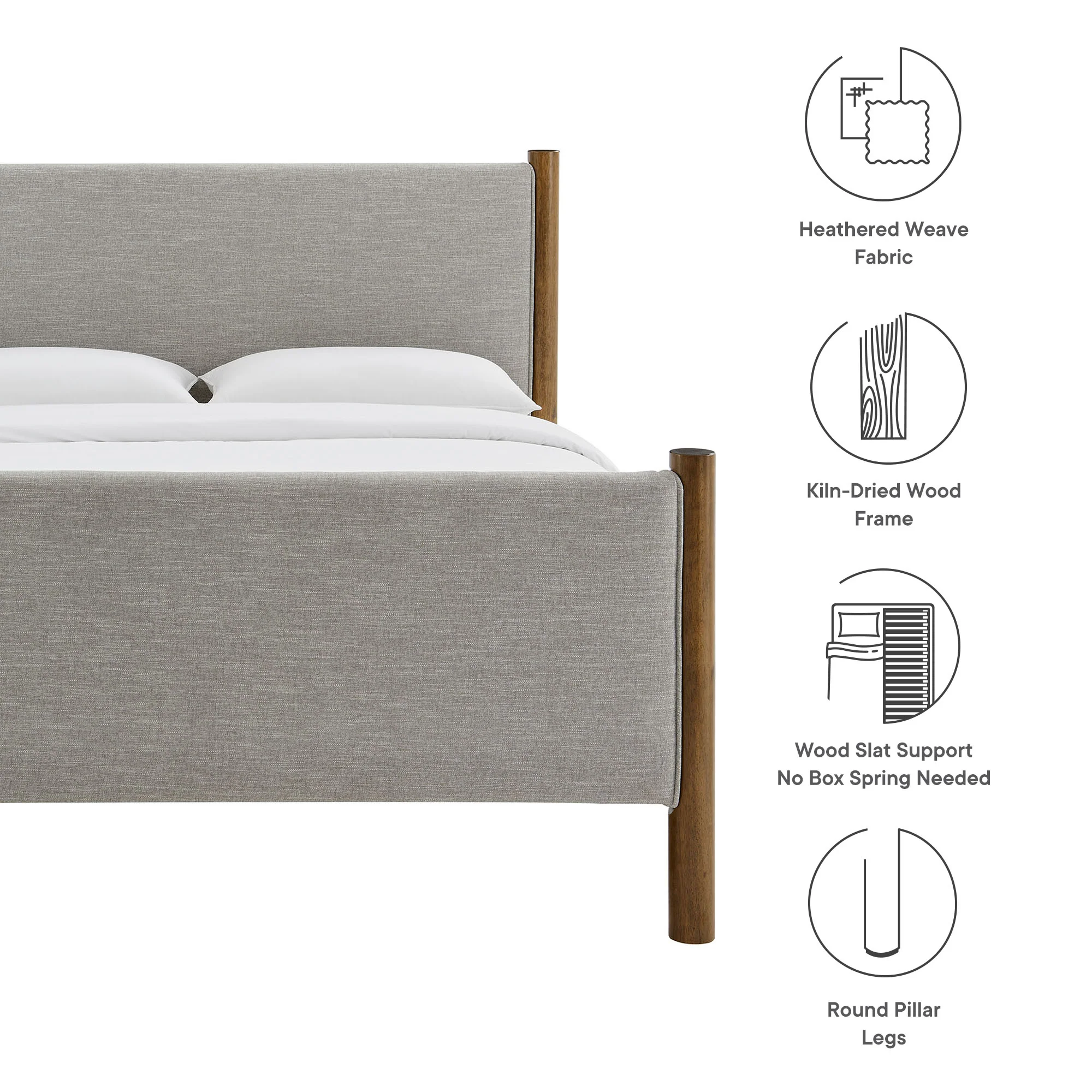 Maven Queen Size Fabric Upholstered Platform Bed by Modway - Image 35