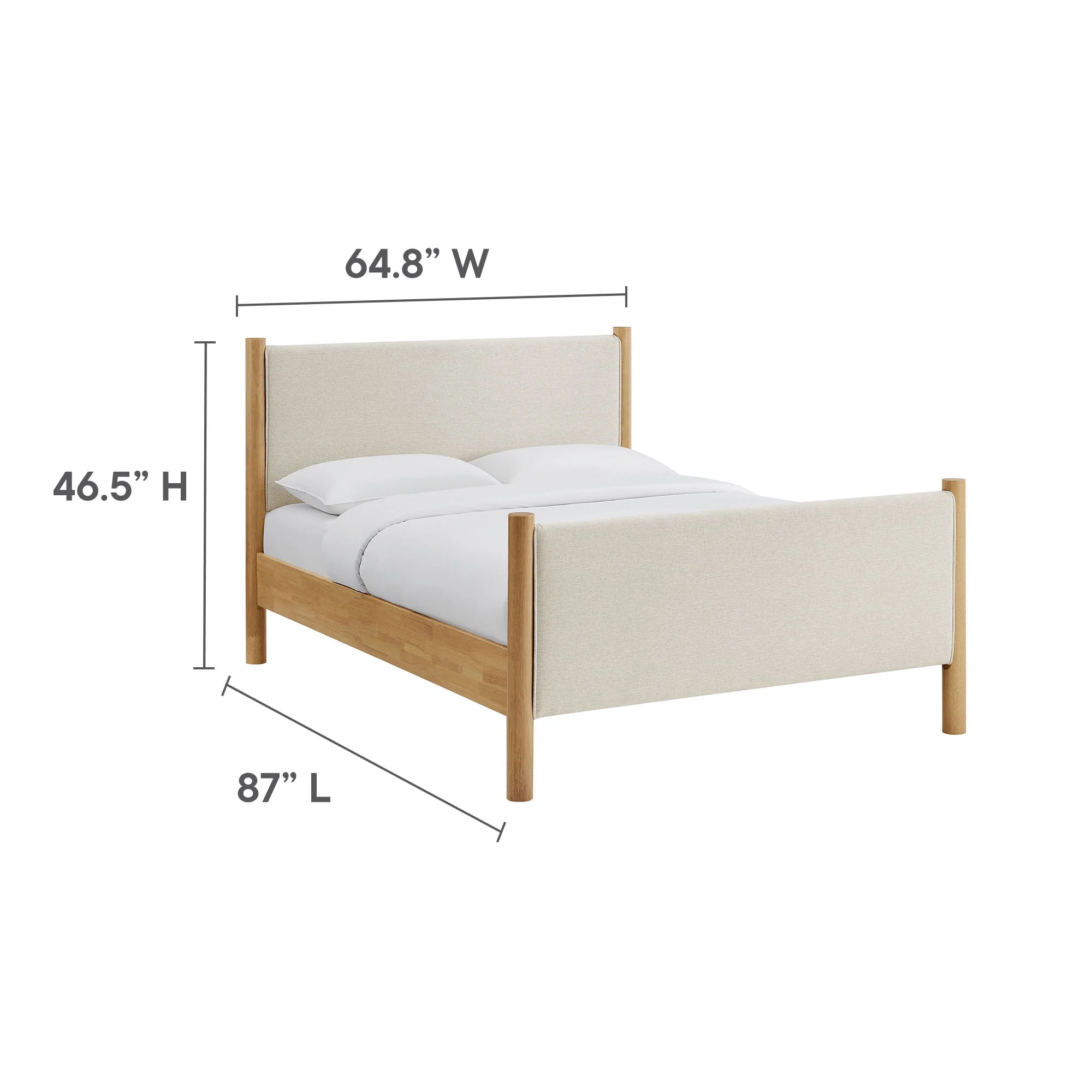 Maven Queen Size Fabric Upholstered Platform Bed by Modway - Image 9