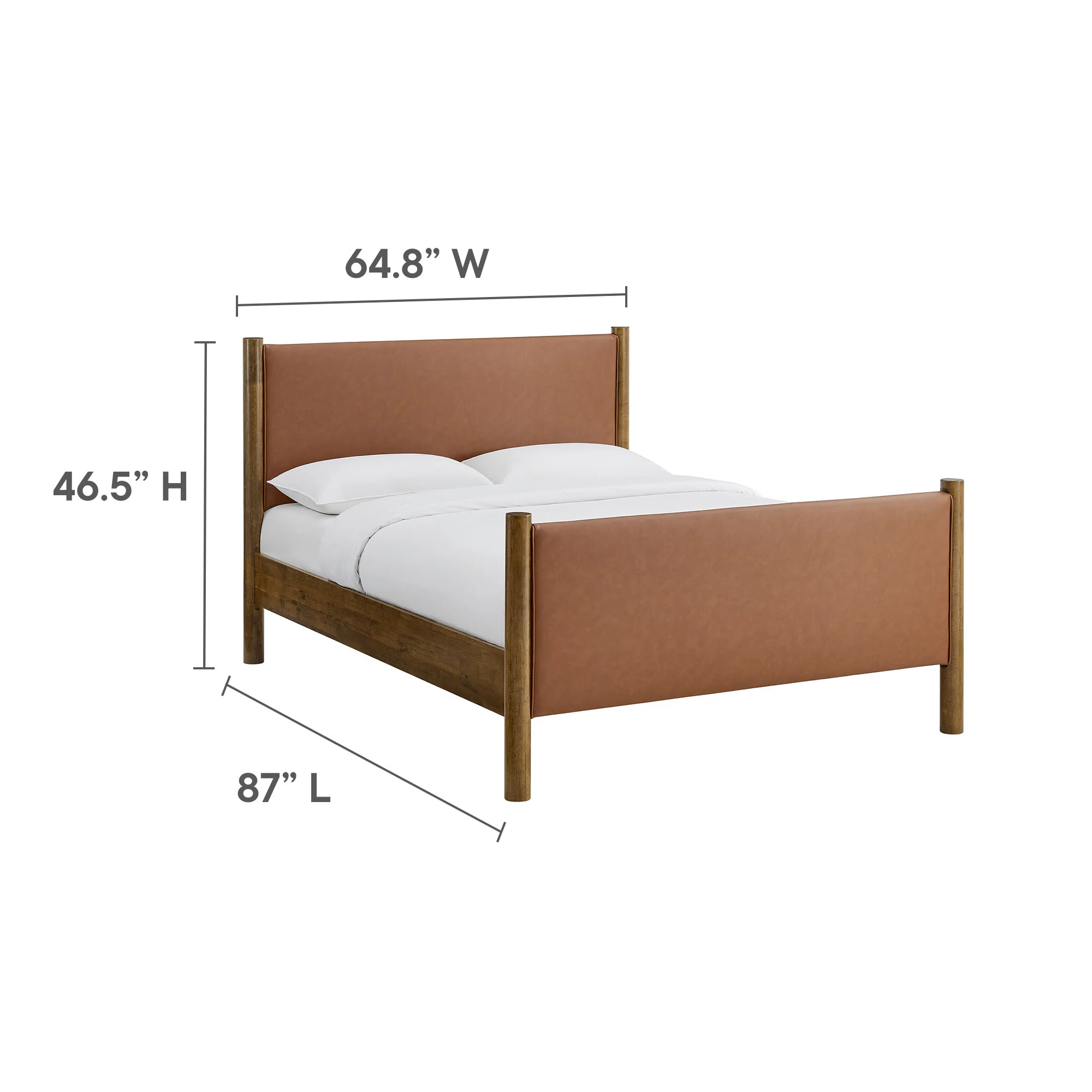 Maven Queen Size Vegan Leather Upholstered Platform Bed by Modway - Image 18
