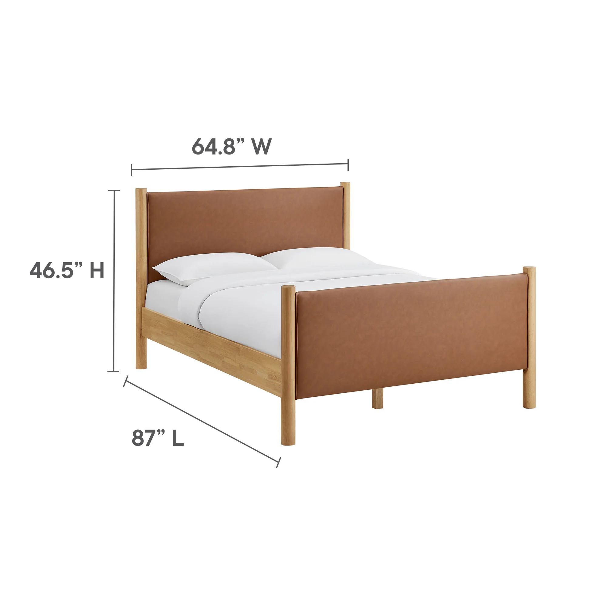 Maven Queen Size Vegan Leather Upholstered Platform Bed by Modway - Image 9