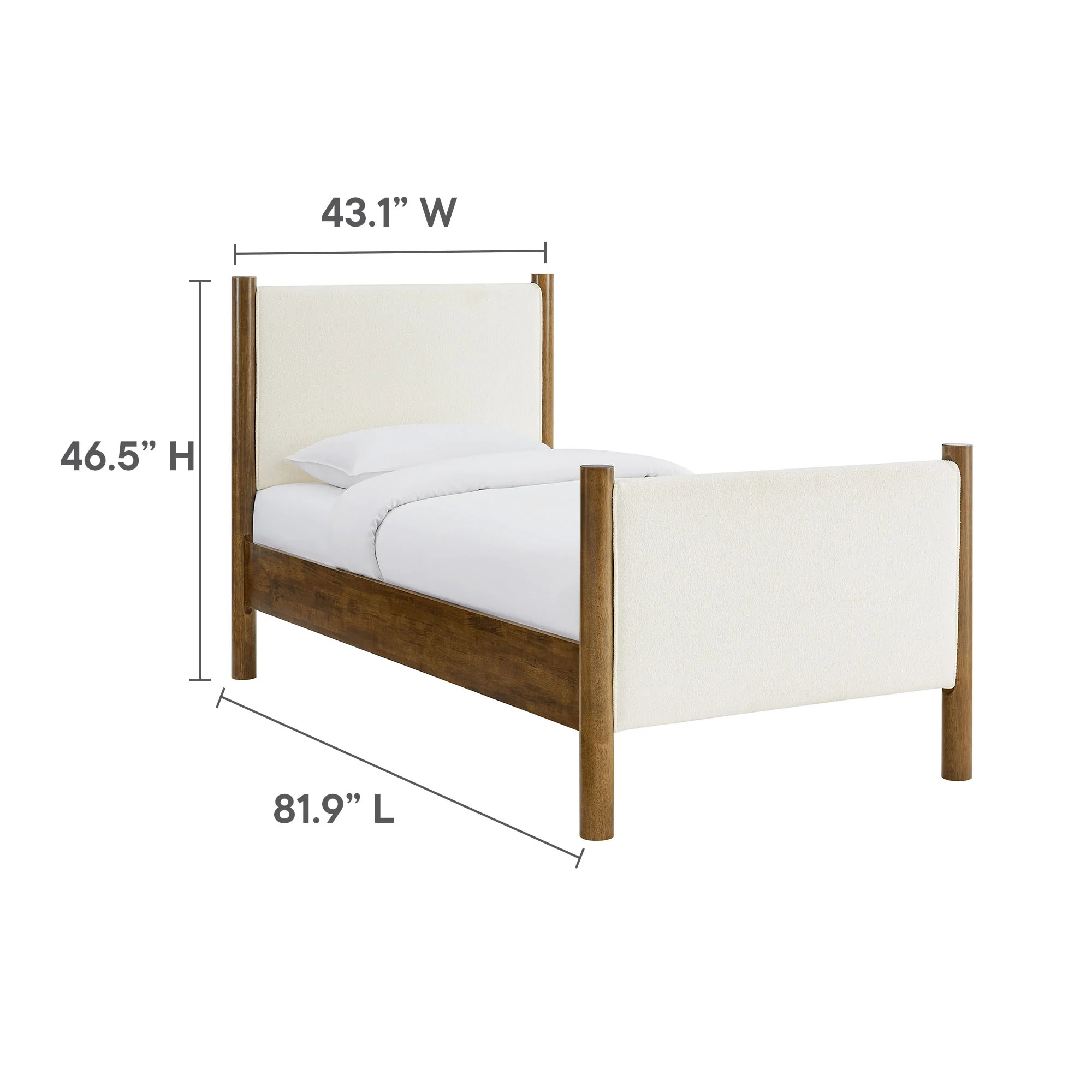 Maven Twin Size Boucle Upholstered Platform Bed by Modway - Image 18