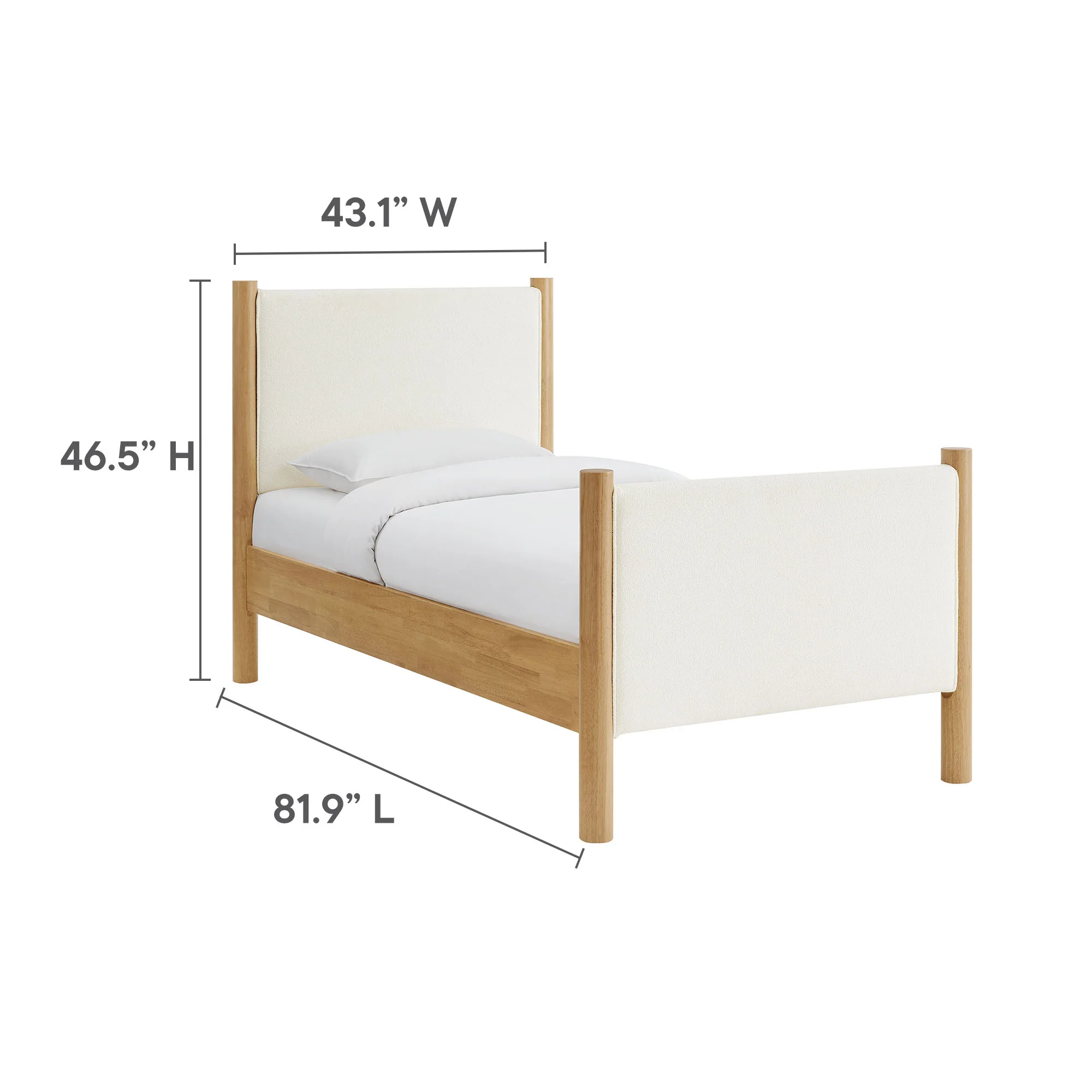 Maven Twin Size Boucle Upholstered Platform Bed by Modway - Image 9