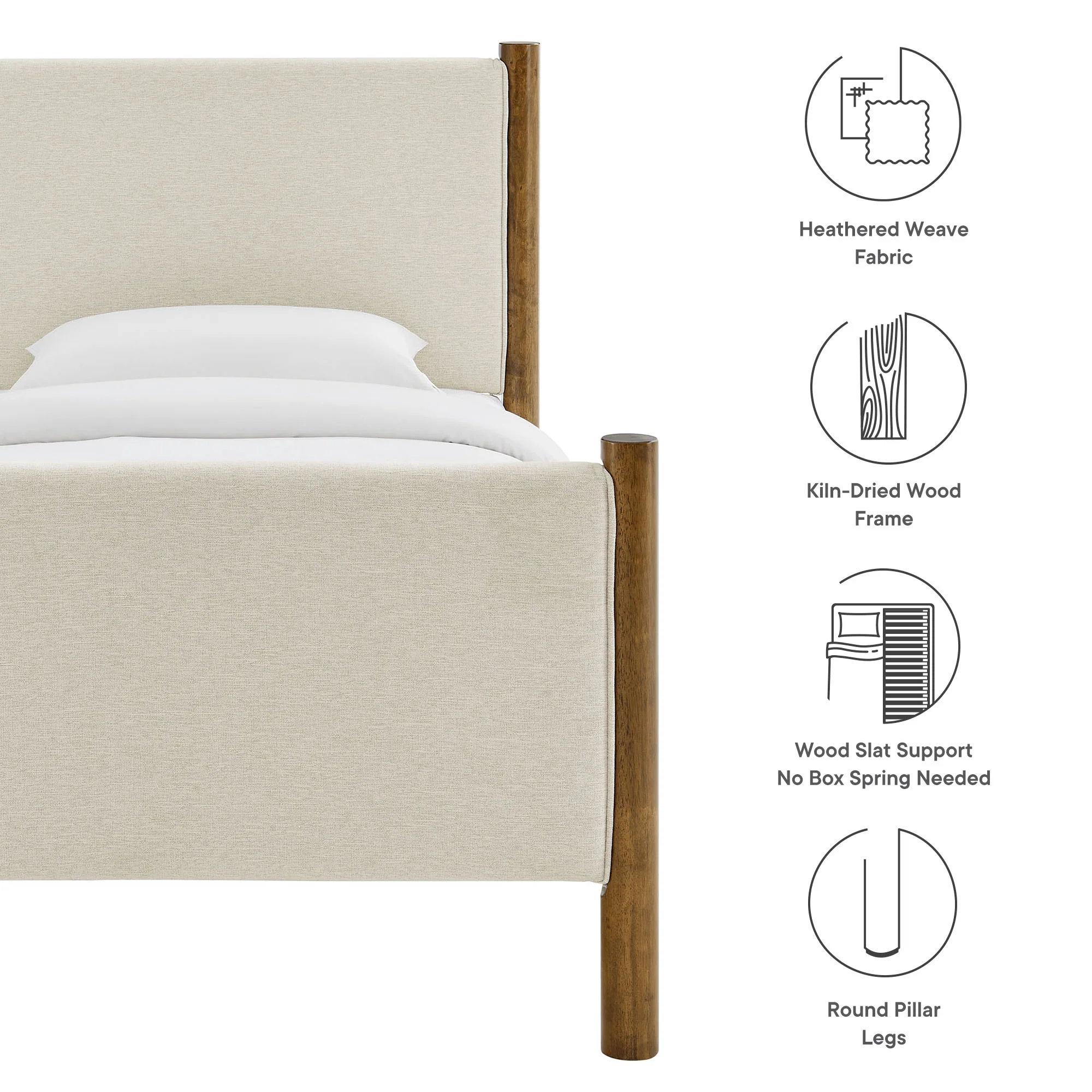 Maven Twin Size Fabric Upholstered Platform Bed by Modway - Image 17