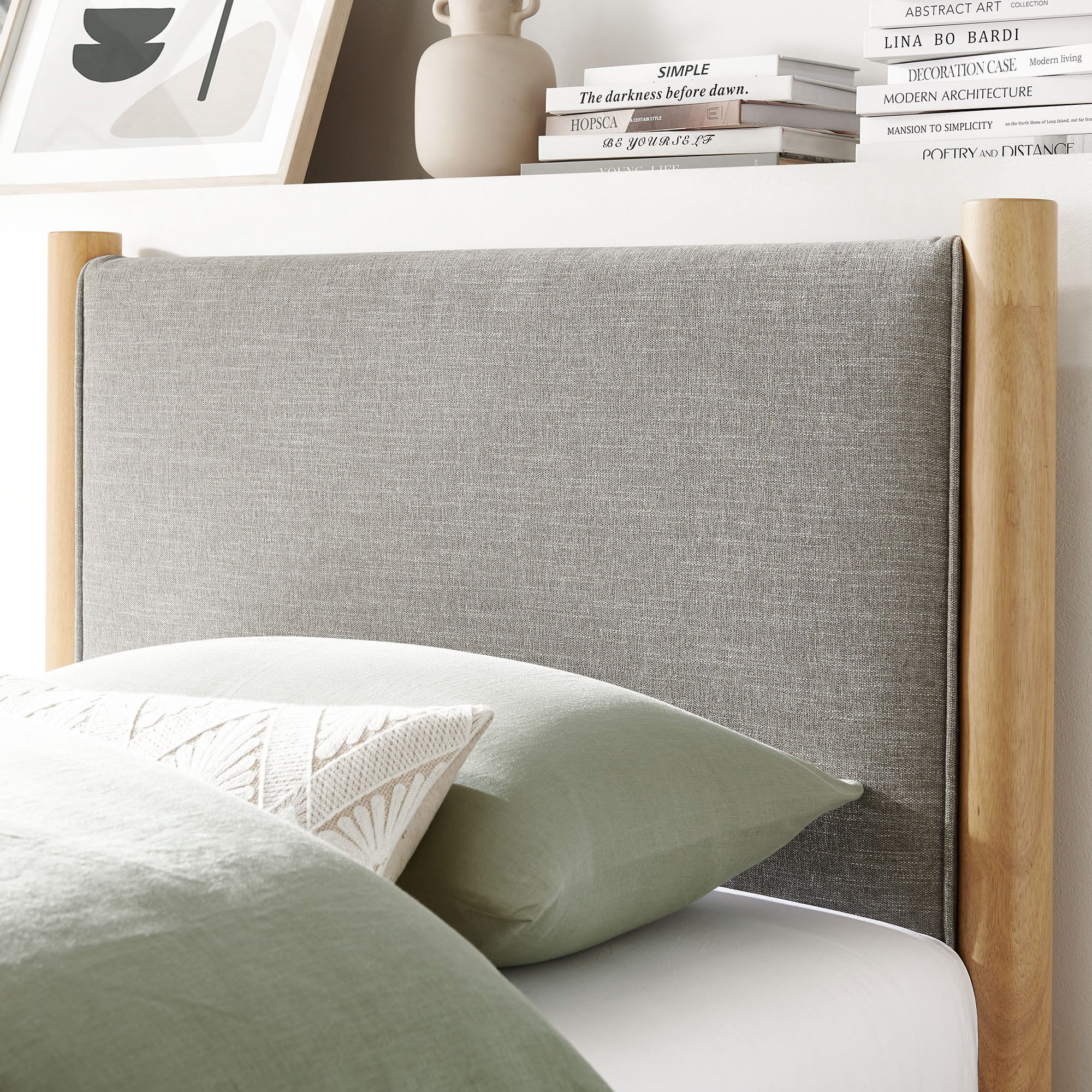 Maven Twin Size Fabric Upholstered Platform Bed by Modway - Image 24